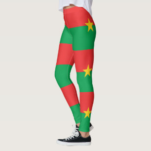 Leggings avec le drapeau patriotique du Burkina Fa