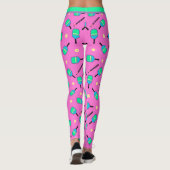 Leggings Avec le pastel texte j'aime Pickleball rose (Dos)