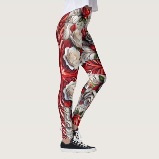 Leggings avec Rose anglais (Droite)