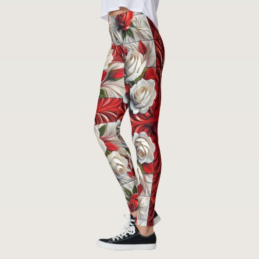 Leggings avec Rose anglais (Gauche)