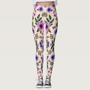 Leggings avec un motif floral vibrant