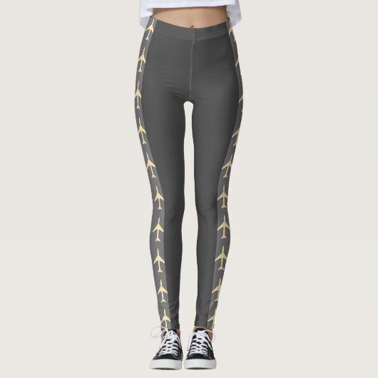Leggings Avion Pale Jaune Aviation Fly Airways (Devant)