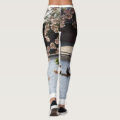 Leggings Aviron parmi les fleurs de cerisier japonaises (Dos)