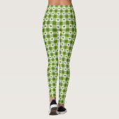 Leggings Avocado Green Heart Plaid Gingham Retro Color (Dos)