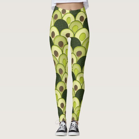 Leggings avocats dans des guêtres d'art déco (Devant)