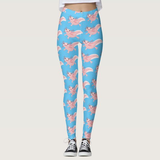 Leggings axolotl rose pâle (Devant)