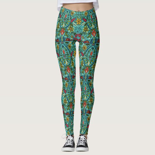 Leggings aziza turquoise (Devant)
