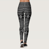 Leggings Aztec blanc gris noir Motifs mélangés Motif (Dos)