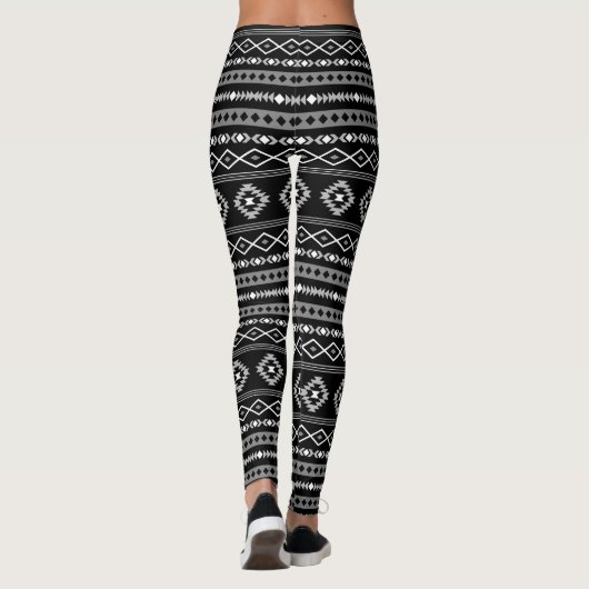 Leggings Aztec blanc gris noir Motifs mélangés Motif (Dos)