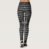 Leggings Aztec Blanc Gris Noir Motifs Mixtes Lg Motif (Dos)