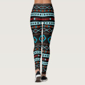 Leggings Aztec Blues Rouges Motifs Mixtes Noirs Motif (Dos)