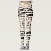 Leggings Aztec Brown Crème Noire Mixte Motifs Motif (Devant)