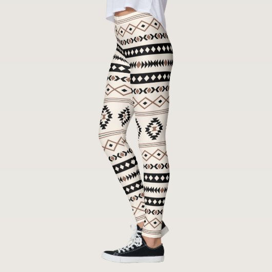 Leggings Aztec Brown Crème Noire Mixte Motifs Motif (Gauche)