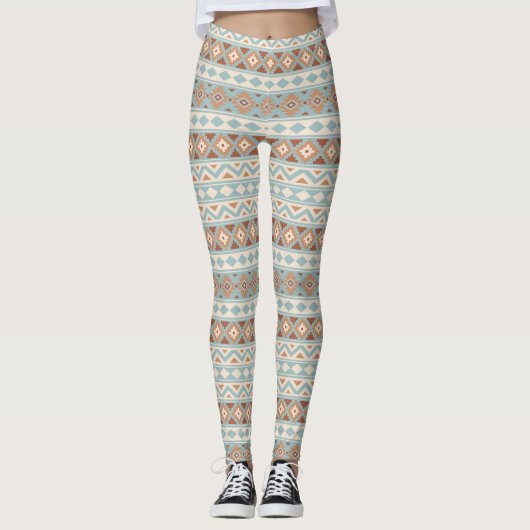 Leggings Aztec Essence Rpt Ptn IIIb Blue Cream Terracottas (Devant)