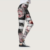 Leggings Aztec Floral rose violet et noir Rose Motif (Droite)