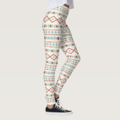 Leggings Aztec Formes Lg Motif rouille Crème Turquoise (Droite)