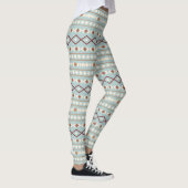 Leggings Aztec Formes Lg Motif Rusts Crème Turquoise-Bleu (Droite)