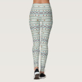 Leggings Aztec Formes Motif Rusts Crème Turquoise-Bleu (Dos)