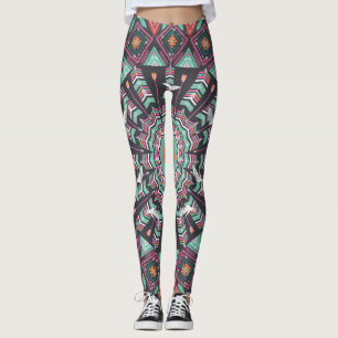 Leggings Aztec géométrique : Motif circulaire coloré