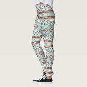 Leggings Aztec Mixte Motif Motif Rusts Crème Bleu (Gauche)
