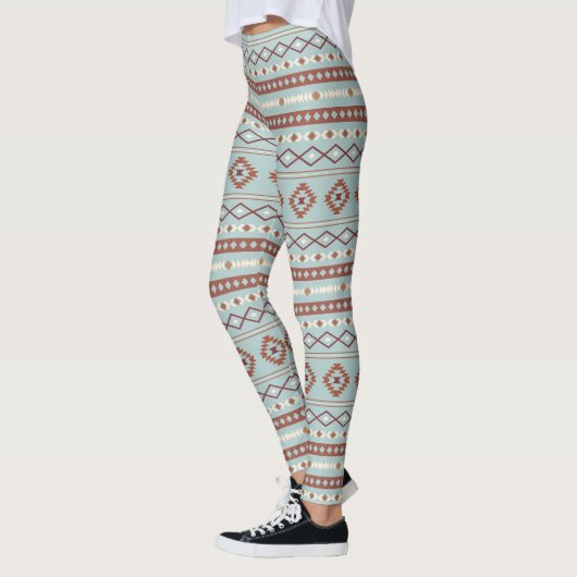 Leggings Aztec Mixte Motif Motif Rusts Crème Bleu (Gauche)