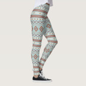 Leggings Aztec Mixte Motif Motif Rusts Crème Bleu (Droite)