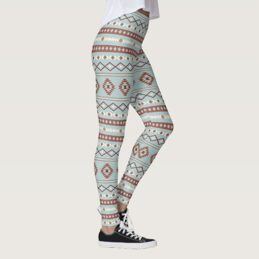 Leggings Aztec Mixte Motif Motif Rusts Crème Bleu (Droite)