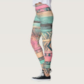Leggings Aztec Sud-Ouest Bleu Et Tribal Rose (Gauche)