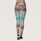 Leggings Aztec Sud-Ouest Pastel Rose Et Bleu (Dos)