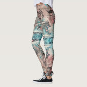 Leggings Aztec Sud-Ouest Pastel Rose Et Bleu (Gauche)