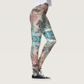 Leggings Aztec Sud-Ouest Pastel Rose Et Bleu (Droite)