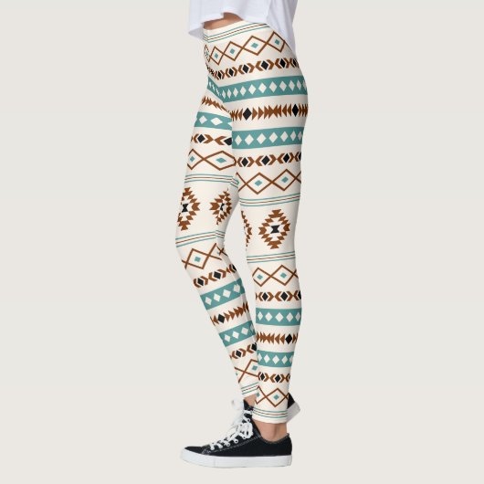 Leggings Aztec Turquoise en terre cuite noir Crm Motifs mix (Gauche)
