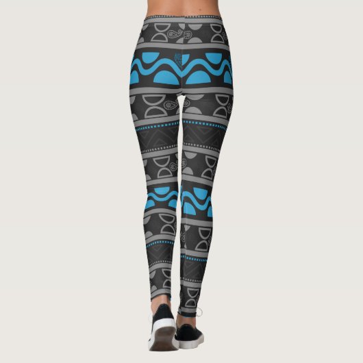 Leggings Aztèque bleu (Dos)