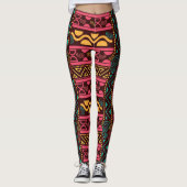 Leggings aztèque rouge (Devant)