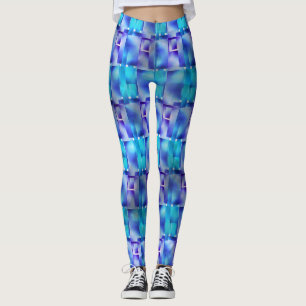 Leggings Azuis claros e escuro, forme les manchas de retang