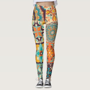 Leggings Azulejos coloré Jeu de carreaux traditionnels