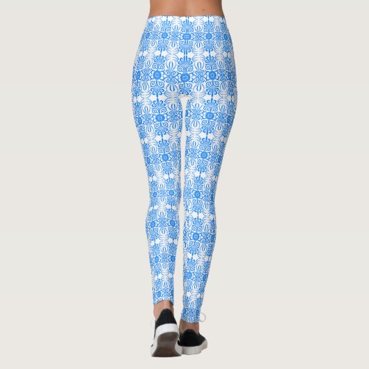 Leggings Azure Blue Damask (Dos)