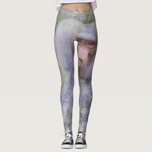 Leggings babouin animal artistique (Devant)