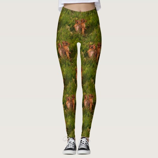 Leggings Baby Chipmunks Nature Art Motif (Devant)