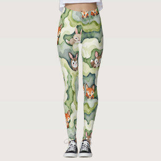 Leggings Baby Deer Foxes Rabbits Camouflage boisé