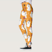 Leggings Baby Ghost Motif Orange Halloween Party (Gauche)