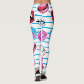 Leggings Badges de patchs de dessin animé : pop art. (Dos)