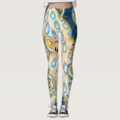 Leggings Bague bleue Octopus Indigo Carte Vintage Nautique (Devant)