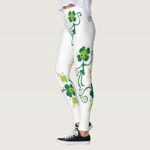 Leggings Baguette à quatre feuilles avec fleurs