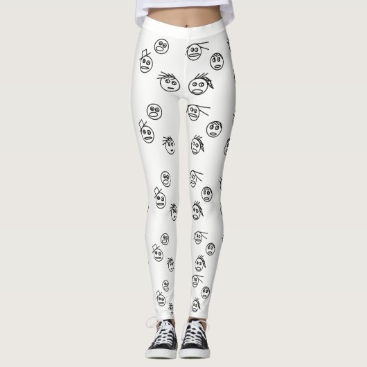Leggings Baguette noire et blanche amusante Homme face desi (Devant)