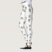 Leggings Baguette noire et blanche amusante Homme face desi (Gauche)