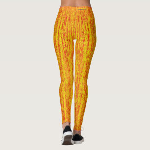 Leggings Baguette orange et bande rose