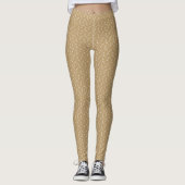 Leggings Baguettes blanches de crosse d'or pattes (Devant)