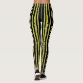Leggings Baies de bambou vert sur noir (Dos)
