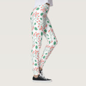 Leggings Baies rouges et motifs feuille verts (Droite)